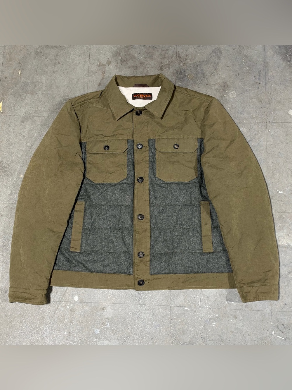 Waterville Vance Jacket Canvas Wool Hunting Field Made In Italy Mens Size 56 XL